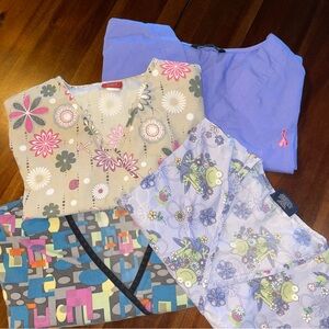 Scrub Tops! Bundle of 4 Size Large!